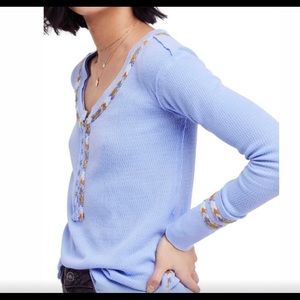 Free People Rainbow Thermal Tee